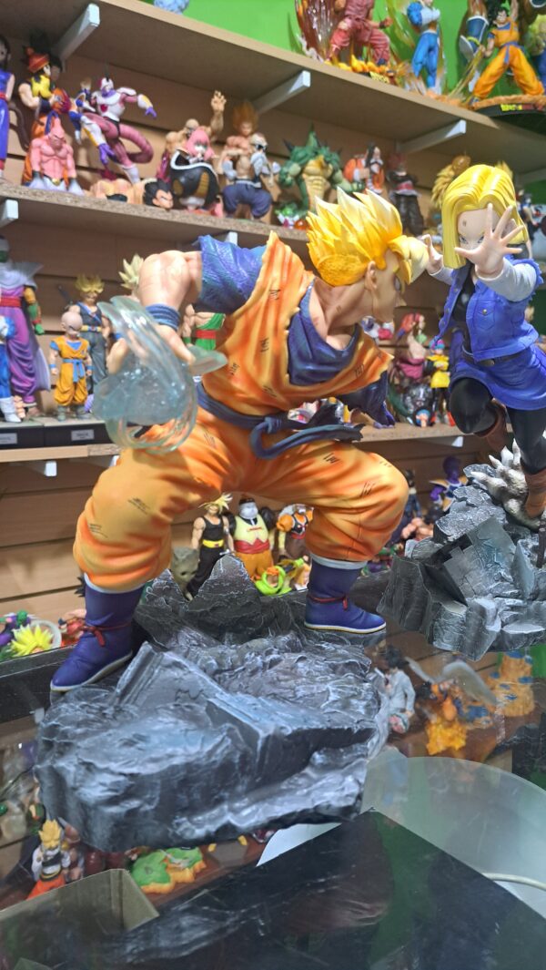 Gohan 26 cm altura vs Androide 18 29 cm altura 
Un futuro diferente